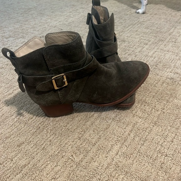 Shoes - Kate Spade green suede booties